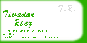 tivadar ricz business card